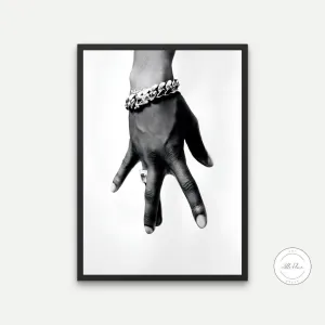 West Coast Rap Hip Hop Hand Sign Poster PRINTABLE WALL ART, Hypebeast, Black & White Wall Art, Urban Decor, Street Style Print, Old School Hip Hop