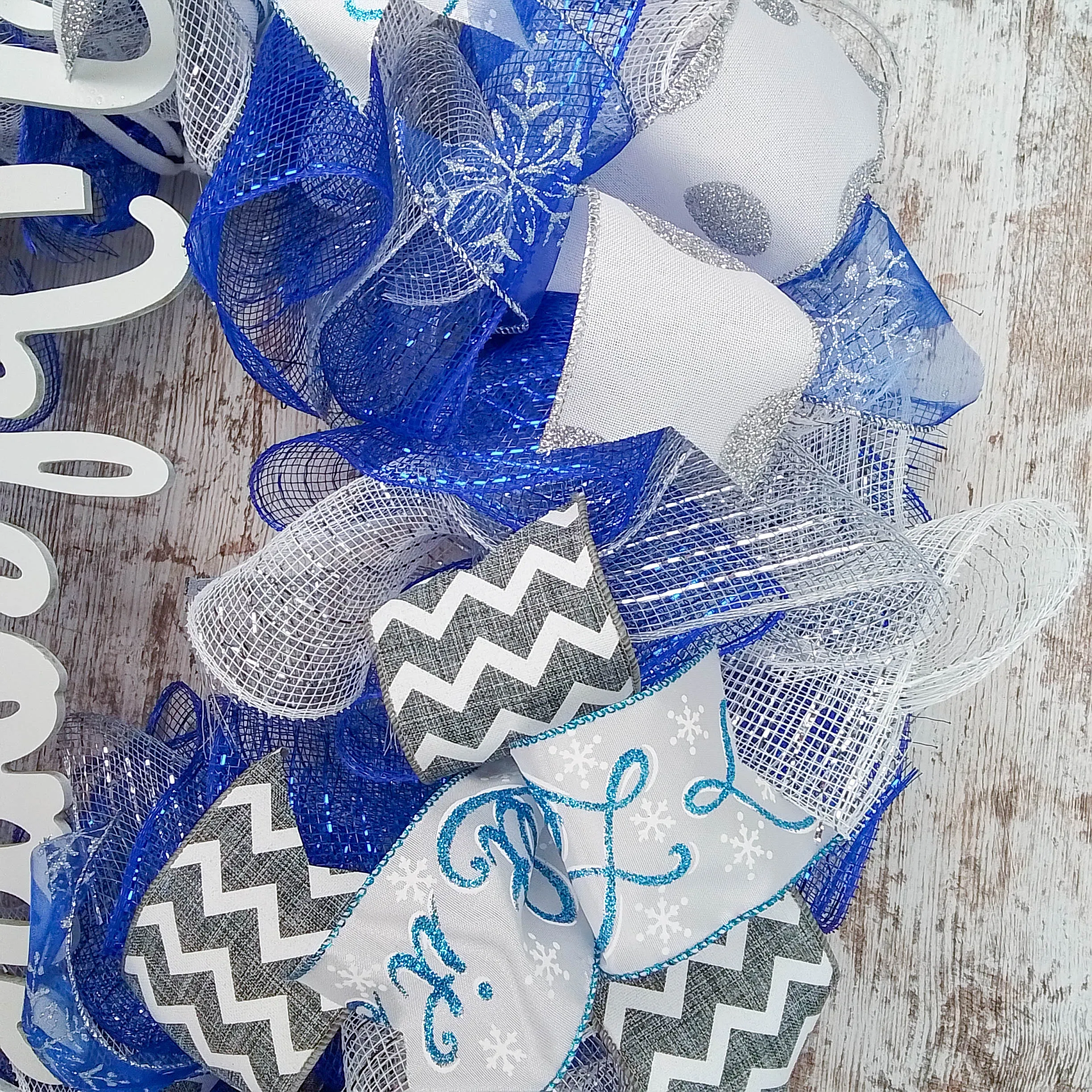 Winter Wreath | Hanukkah Wreath | Winter Mesh Wreath