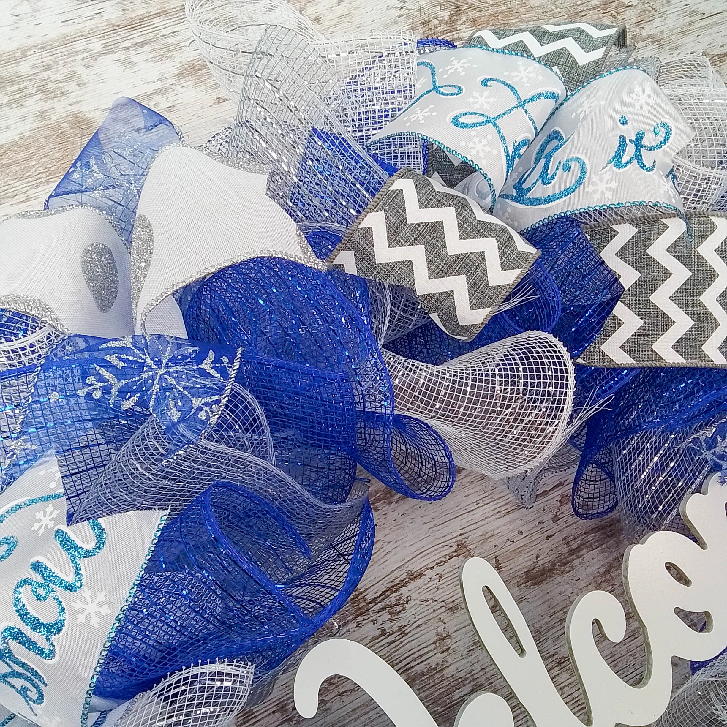 Winter Wreath | Hanukkah Wreath | Winter Mesh Wreath