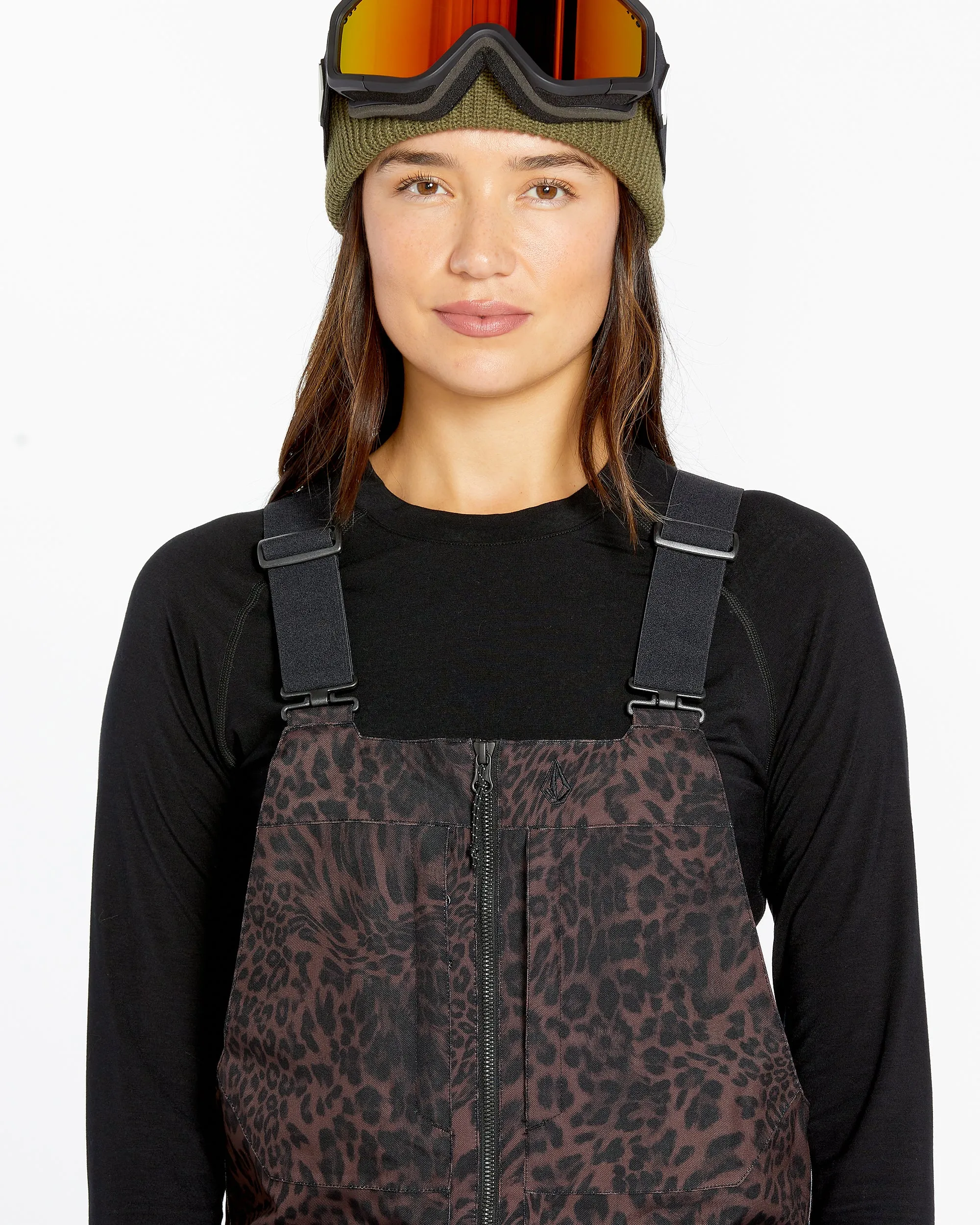 Womens Swift Bib Overalls - Leopard